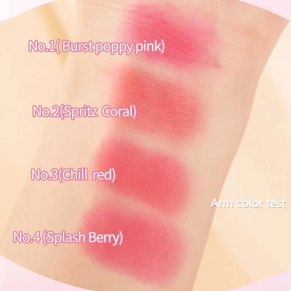 4Pcs Set Jelly Cheek Blush Tint 3-In-1 Transparent Moisturized Blusher Facial Contour Rouge Lip Stick Long Lasting Rouge Makeup