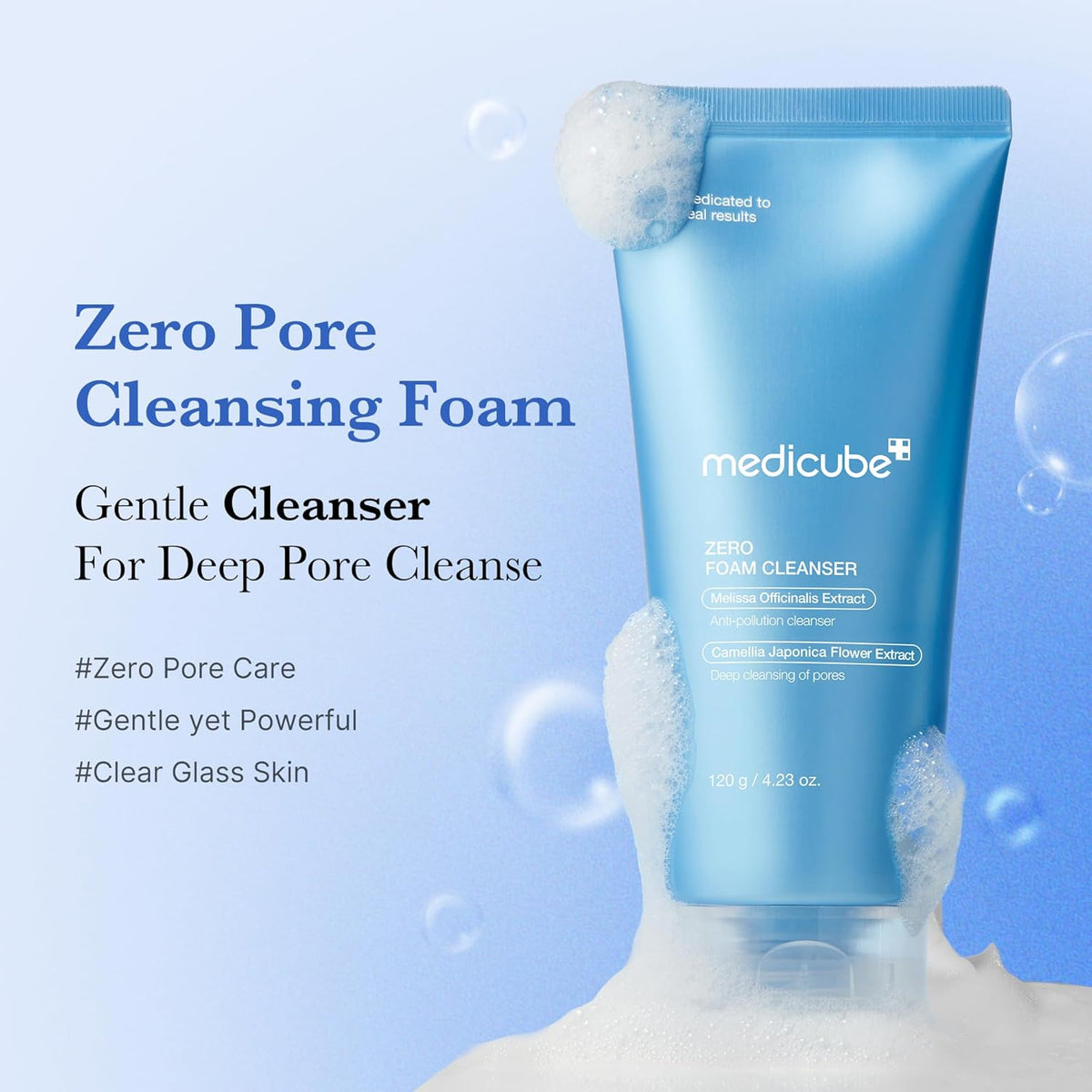 Facial Cleanser Zero Foam Cleanser for Pore & Excess Oil Care | Daily Gentle Cleansing Foam - Excess Sebum Control, Hydration, Pore Minimization, Korean Skincare, Sensitive Skin, 4.23 Oz